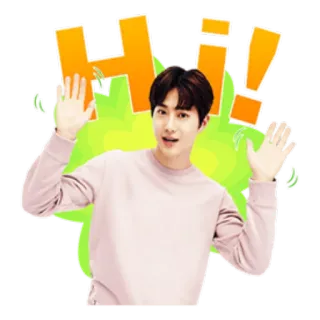 🤚 36960513 Hi! 挨拶, 手を振る, 韓国ポップ, K-POP, 陽気 telegram sticker