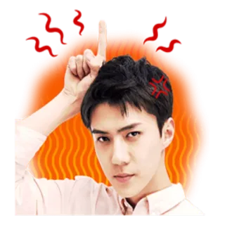 😡 4c130c8e 中指, 失礼, 不快, ジェスチャー, 怒り, 動揺, Kポップ telegram sticker