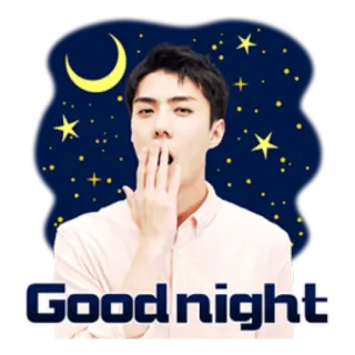 😴 c5fca803 Good night おやすみ, 夜, 睡眠, 月, 星, 挨拶 telegram sticker