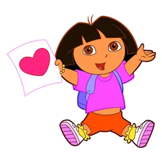 ❤ 1837998e Dora Dora the Explorer kartun, anak-anak, penjelajah, hati, anak-anak whatsapp sticker