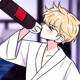 📹 089e73d3 Anime, Bebiendo, Alcohol, Dibujo animado, Hombre, Rubio whatsapp sticker