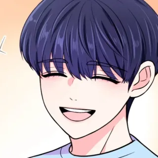 📹 24d13454 dibujos animados, personaje, hombre, sonriendo, feliz, anime whatsapp sticker