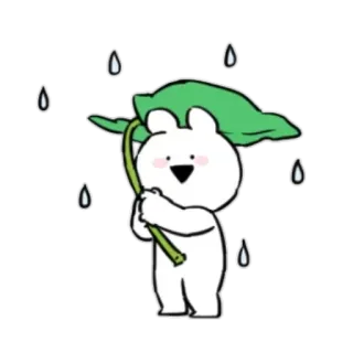 🌧 5739dbf1 oso, lluvia, paraguas, lindo, dibujos animados whatsapp sticker