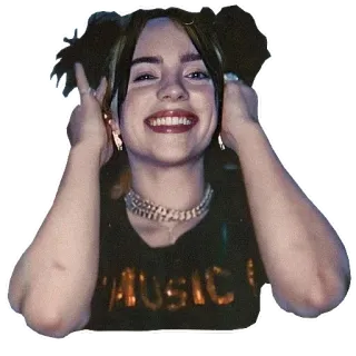 ☺️ 01f93307 Billie Eilish Billie Eilish, piosenkarka, celebrytka, gwiazda pop, muzyka, artysta telegram sticker