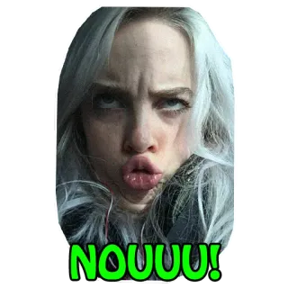 😠 384b0191 NOUUUU! twarz, wyraz, mem, reakcja, śmieszne, tekst telegram sticker