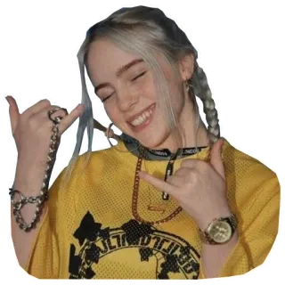 🤙 3a68eae6 Billie Eilish Billie Eilish, piosenkarka, celebrytka, muzyka, gwiazda pop telegram sticker
