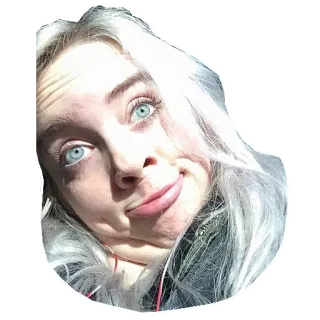 🥴 3d7e4bc6 Billie Eilish Billie Eilish, piosenkarka, gwiazda pop, celebrytka, portret, muzyk telegram sticker