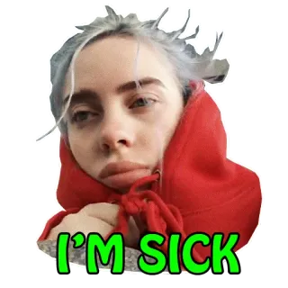 🤒 5fa2482f I'M SICK chory, choroba, przeziębienie, grypa, wyczerpany, zmęczony, smutny telegram sticker