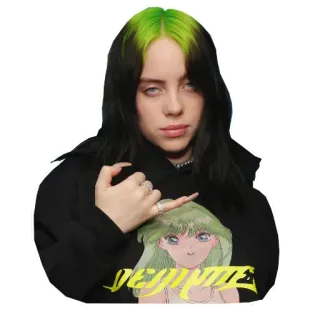 🚬 a95cb17f Billie Eilish DEMONEIZE muzyka, piosenkarz, Billie Eilish, pop, Demoneize, celebryta telegram sticker