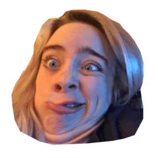 🥴 b86d3408 śmieszna mina, dziwne, głupie, głupiutki, portret, wyraz twarzy, kobieta telegram sticker