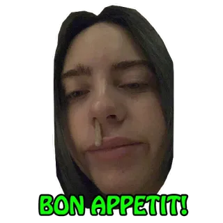 🍽 f7b31fae billie eilish BON APPETIT! smacznego, jedzenie, śmieszne, mem, billie eilish telegram sticker