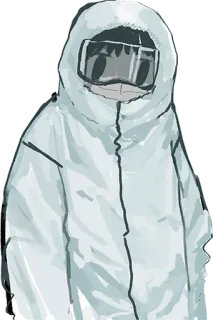 😷 dcf9428e combinaison hazmat, équipement de protection, sécurité, personnage, illustration telegram sticker
