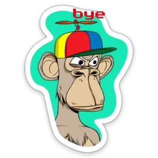 😂 87dea5fa bye aap, cartoon, sticker, doei, hoed telegram sticker