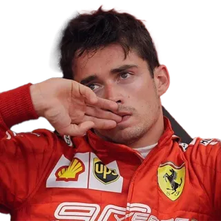 😱 1d766a96 Charles Leclerc formuła 1, f1, samochód wyścigowy, wyścigi, smutny, płacz whatsapp sticker