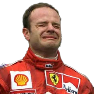 😢 437871d6 płacz, smutny, formuła 1, kierowca wyścigowy, ferrari whatsapp sticker