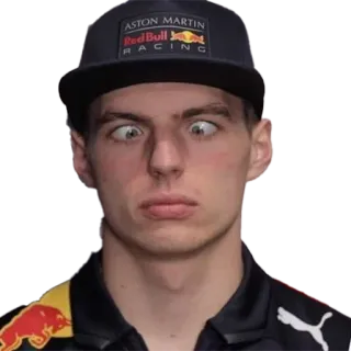 🤪 7f2d483f max verstappen, śmieszna mina, aston martin, wyścigi, red bull whatsapp sticker