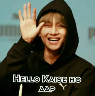 🤔 83e57a60 HELLO KAISE HO AAP ทักทาย, สวัสดี, โบกมือ, เคป็อป telegram sticker