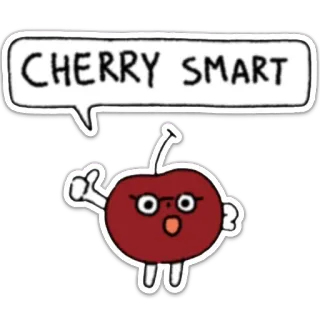 👍 09686410 CHERRY SMART Kirsche, smart, Cartoon, Frucht, süß whatsapp sticker
