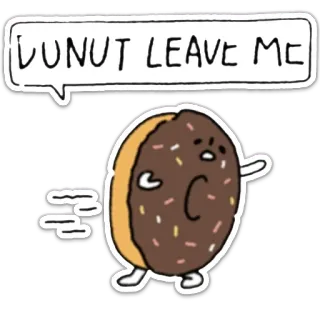 😞 39410881 DONUT LEAVE ME donut, essen, laufen, cartoon, dessert, süß whatsapp sticker