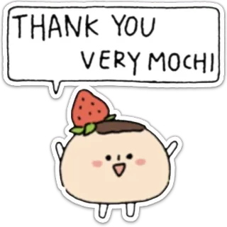 🙏 620a4ad0 THANK YOU VERY MOCHI Mochi, Niedlich, Erdbeere, Kawaii, Dessert whatsapp sticker