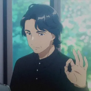 👌 845d5f63 Anime, Hombre, Gesto OK, Signo OK, Aprobación, Satisfacción telegram sticker