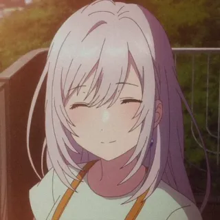 ☺️ b924dcef Anime, Chica, Linda, Sonriendo, Personaje, Pelo blanco telegram sticker