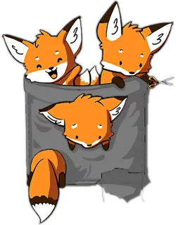 ✂ 382719e2 rubah, saku, binatang, lucu, kartun, oranye whatsapp sticker