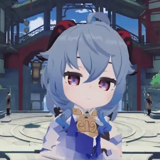 😐 5dd33e40 Ganyu Genshin Impact Аниме, Игра, Genshin Impact, Гань Юй, Милый, Чиби telegram sticker