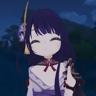 👍 8d8d8b4d Raiden Shogun Genshin Impact Аниме, Видеоигра, Genshin Impact, Райдэн Сёгун, Милый, Персонаж telegram sticker