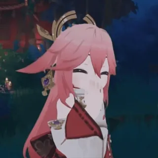 😉 b901a6bc Yae Miko Genshin Impact Аниме, Видеоигра, Персонаж, Яэ Мико, Genshin Impact telegram sticker