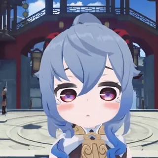 😢 c6f9b32f Ganyu Genshin Impact Аниме, Гань Юй, Genshin Impact, Милый, Чиби, Персонаж telegram sticker