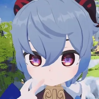 😲 d9e18ade Ganyu Genshin Impact Аниме, Видеоигра, Гань Юй, Genshin Impact, Персонаж, Милый, Чиби telegram sticker