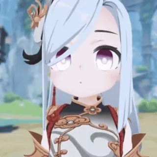 😳 ea623e00 Shenhe Genshin Impact Аниме, Видеоигра, Мультфильм, Персонаж, Милый, Шэньхэ, Genshin Impact telegram sticker