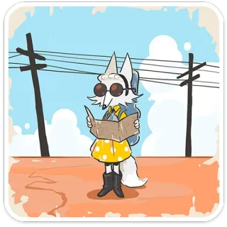 🗺 2427a6fc volpe, mappa, cartone animato, antropomorfo, viaggio, viaggio on the road telegram sticker