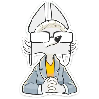 🤓 5a29fc83 Cartone animato, Personaggio, Antropomorfo, Animale, Occhiali, Ufficio, Professionale telegram sticker