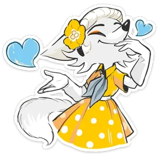🥰 85dc5f02 volpe, cartone animato, adesivo, animale, carino, amore, cuore telegram sticker
