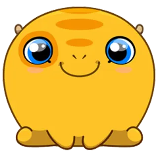 😃 dbdd819e 贴纸, 卡通, 橙色, 可爱, 微笑, 圆形 telegram sticker