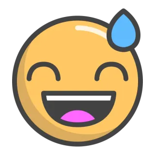 🥲 09b0c7de Emoji, Uśmiech, Pot, Nerwowy, Szczęśliwy, Żółty, Twarz telegram sticker