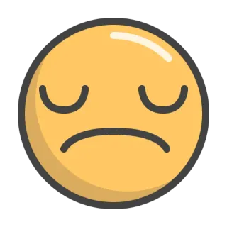 😔 cb188107 Emoji, Smutny, Zły, Nieszczęśliwy, Twarz, Wyraz, Żółty telegram sticker