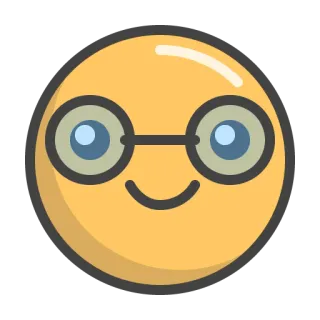 🧐 e4f6e8da Emoji, Twarz, Okulary, Inteligentny, Intelektualny, Nerd telegram sticker