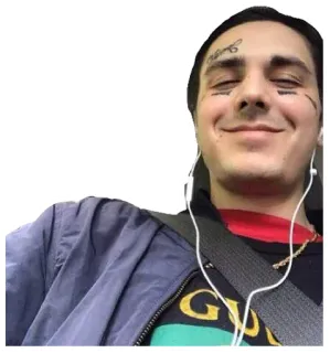 😌 a13c602a 남자, 사람, 얼굴, 이어폰, 문신, 인물 telegram sticker