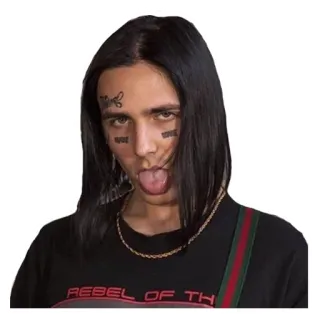 😛 d016768e REBEL OF TH 사람, 얼굴, 머리카락, 젊은, 멋진, 검은 머리 telegram sticker