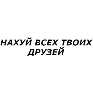 🕺 f4c91f8e НАХУЙ ВСЕХ ТВОИХ ДРУЗЕЙ 러시아어, 모욕적, 욕설, 친구 telegram sticker