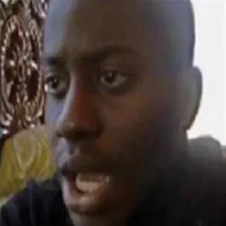 😧 3c856118 Meme, Reakcja, Twarz, Czarnoskóry mężczyzna, Emocje, Wyraz whatsapp sticker