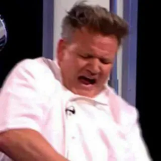 😈 432f340b Gordon Ramsay Gordon Ramsay, szef kuchni, gotowanie, zły, wyraz twarzy, mem whatsapp sticker