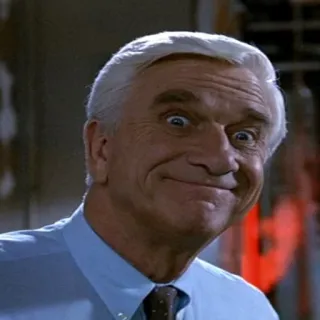 🤣 e3a8ff1c Leslie Nielsen śmieszne, twarz, komedia, aktor, szalony, głupi whatsapp sticker