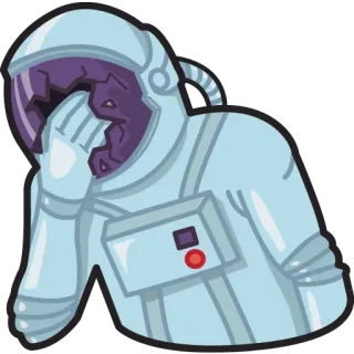 😟 c3547b39 宇航员, 太空, 伤心, 破碎, 太空服, 头盔 telegram sticker