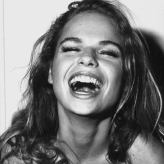 😂 23b47ead ผู้หญิง, ยิ้ม, ภาพเหมือน, มีความสุข, หัวเราะ, ใบหน้า, คน telegram sticker