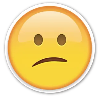 😕 78b3b856 emoji, traurig, unglücklich, ausdruck, gesicht, gelb telegram sticker