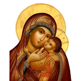 👩 6ee3cb7d Matka Boska, religijny, ikona, Dzieciątko Jezus, chrześcijaństwo, matka, dziecko telegram sticker